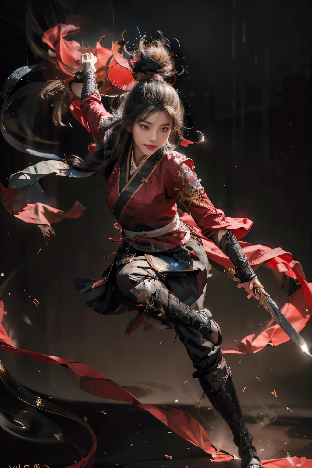 Create a beautiful girl in a Chinese dress according to the master photo