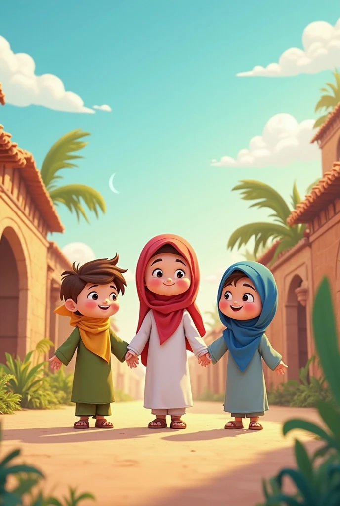 Thumbnail image for Muslim kids with the text"Oneness of God"