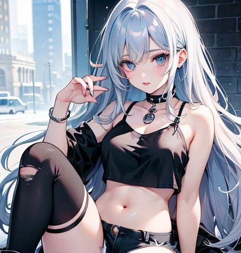best quality, ultra precision, 1girl, cute, little girl, young, boyish, childish, small breasts, silver hair, cat ears, blue eyes, beautiful eyes, girl, ecstasy, sailor collar, estrus, metestrus, start to undress, naughty mood, she loves you, lost virgin, virgin, blush, beautiful skin, big bow on chest I'm not wearing panties BLUE SWEATER, BLACK SHIRT, SHIRT UNDER SWEATER, OFF SHOULDER TOP)