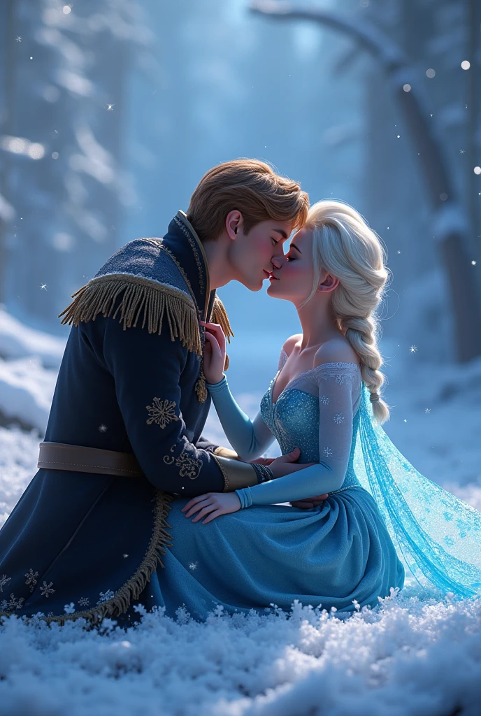 Frozen characters hans and kristoff shirtless kissing each other in romantically way