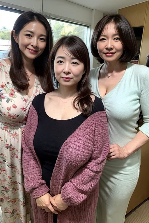 High resolution, real, (Japanese mature 2 women: 1.2), (45 years old: 1.1), lesbian