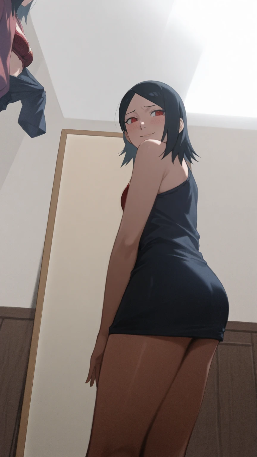 ((Highest quality)), ((masterpiece)), (detailed), One person, ，sexy，((standing doggy))，((Vaginal sex))，sexual behavior，sexual intercourse，Black hair medium bob，breasts of average size，Completely naked，blush，One eye closed，，Creampie，Her male partner inserts his penis into her vagina，Bedroom Background，Wall，Climax，Orgasm，Standing back，dorsal position，Man inserts penis from behind，Pant voice，Intense movement，Piston movement，standing doggy，