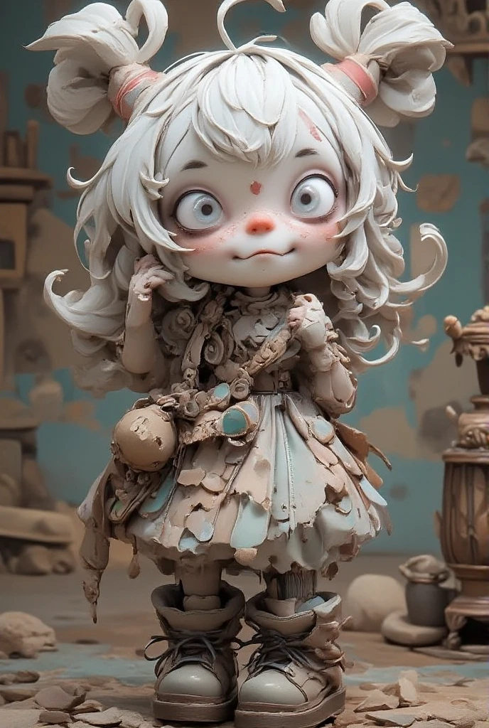 (Masterpiece), (Excellent), (Ultra Detailed), (Full Body: 1.2), (Solitary), Gray Theme, Rat Magician, Cute, Open Mouth, Smile, Headphones, Rat Fur Texture, Popmart Blind Box, Clay Texture, Stepping on the Earth, Black and White Background, Natural Light, Best Quality, Ultra Detail, 3D Art, C4D, OC Renderer, 3D Rendering, 8K