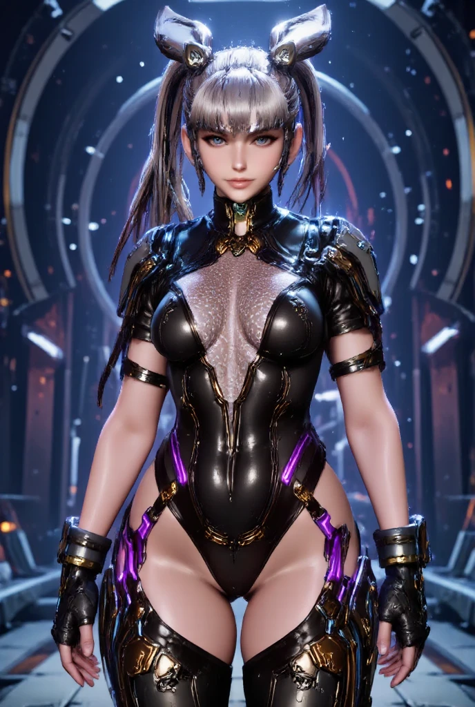 vivid colors, amazing masterpiece, ((HDR)), absurdres extremely, intricate details, sharp focus, depth of field, dramatic lighting, android female, blunt bangs, shiny mechanical body