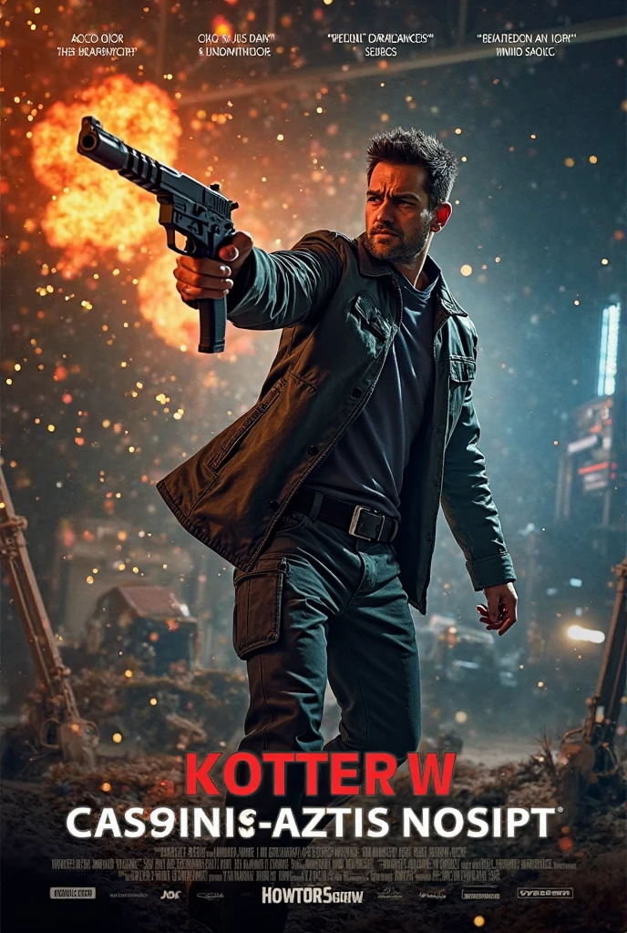 Terminator movie poster woman, explosions, guns, cars, planes