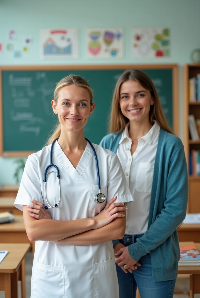 Two-dimensional beautiful woman research Focused face on desk inside in room morning with light glowing Morning view Exam preparation pupils red hair Learn math huge tit