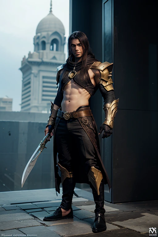 Eldran is a striking figure, standing at 6'3" with a muscular yet agile build, a testament to his rigorous training and divine blessing. His hair is a dark brown, kept short and practical for battle, while his eyes are a piercing blue, often said to reflect the clarity and depth of his faith. His skin is weathered, bearing the marks and scars of countless battles against the undead and other dark creatures., He wears a distinctive set of armor, gleaming with a holy aura. The armor is intricately designed with symbols of Arkay, featuring silver and gold accents that catch the light, giving him an almost ethereal appearance. A long, flowing blue cape, trimmed with gold, drapes from his shoulders, bearing the emblem of Arkay on its back., UHD, 16k, masterpiece, best quality, high quality, super detail, textured skin, highres, anatomically correct, high quality, HD, 4K, 8k, 16k, masterpiece, high details