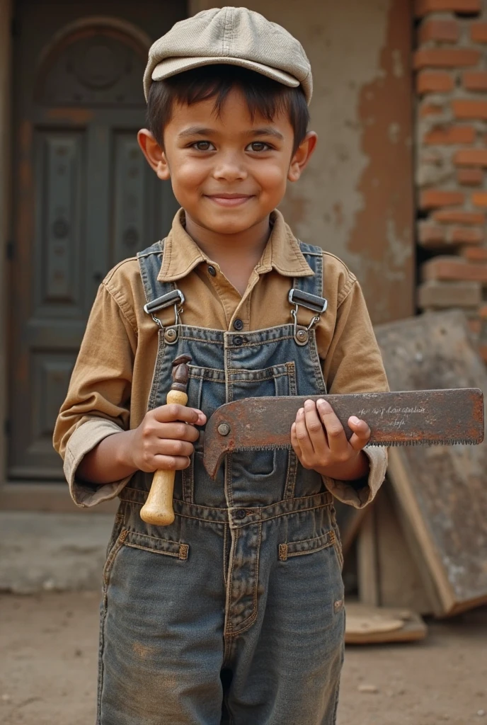Boy holding scissors