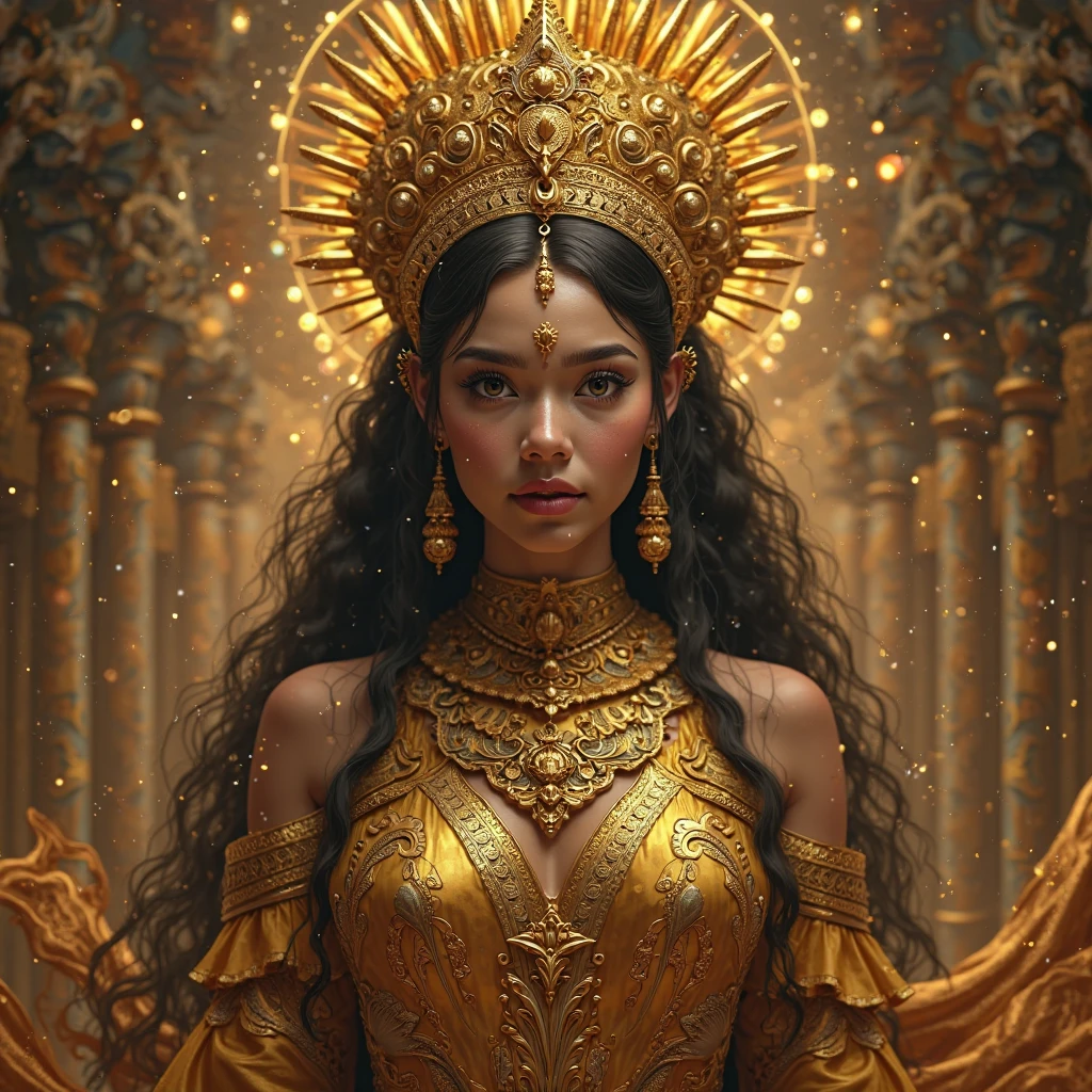 In this image a women turns into a Tamil god