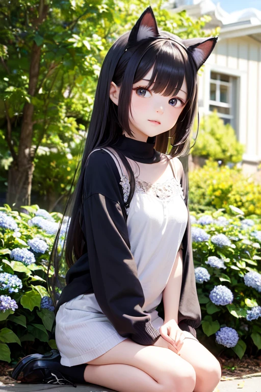 (Quality height masterpiece), (finely detailed hand, eyes, and face) Girl sitting in a chair at the top of a gorge looking at the horizon, (character description, long black hair), (style of work, anime) (image being shown sideways)