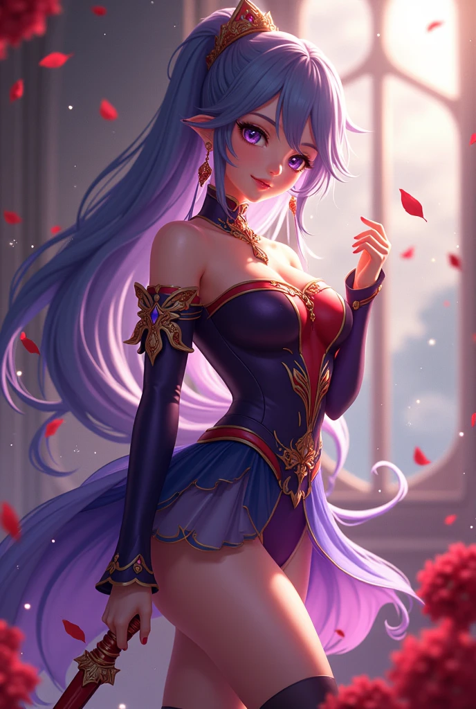 Princess Ana of Arendelle flirting with you in a bedroom,smiling,teasing,sexy,hair down to her shoulders, panties, looking back. [(best quality:1.2), ultra-detailed, (realistic:1.37)], portraits, romantic lighting, vibrant colors.