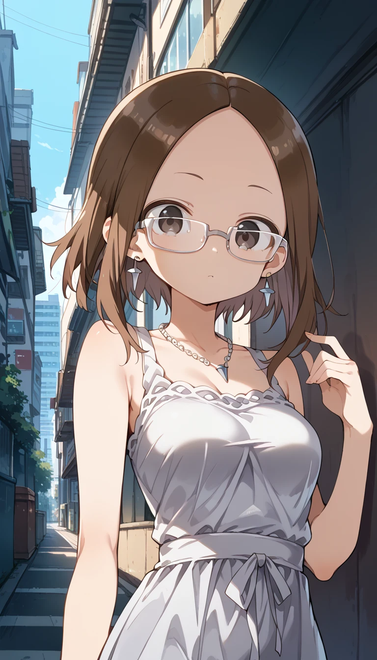 riofutaba, rio futaba, Long Hair, Brown Hair, (Brown eyes:1.5), Big Breasts,Glasses,happy smile, smile, Open your mouth,Off-the-shoulder dress,bare clavicle,Bare shoulders,Bare neck,Long skirt,Cute heeled sandals,Real Summer,Daytime,sunny,whole bodyがイラストに入るように歩いている,crowd, people々々々
break outdoors, city,Coastal Road,
break looking at viewer, whole body,
break (masterpiece:1.2), highest quality, High resolution, unity 8k wallpaper, (shape:0.8), (Beautiful details:1.6), Highly detailed face, Perfect lighting, Extremely detailed CG, (Perfect hands, Perfect Anatomy),
