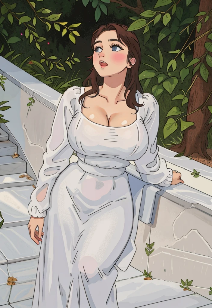 Barefoot mature woman