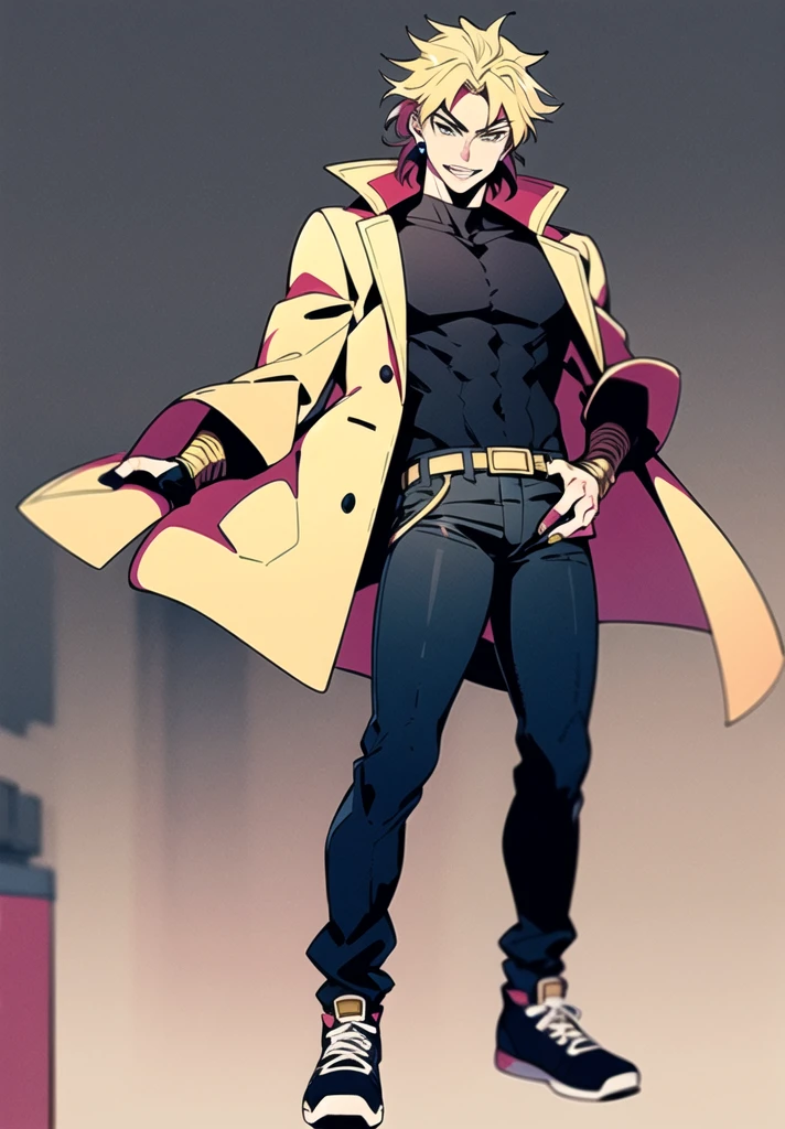 full body in image, masculine pose, unique hair, full man, dante jacket, hoodie, of dante, denim pants, male body, slender body, short hair, full body, hot body, sexy male body, dinamic pose. detalied pose, body, simple background, expressive face, focus on face, line art, sketch