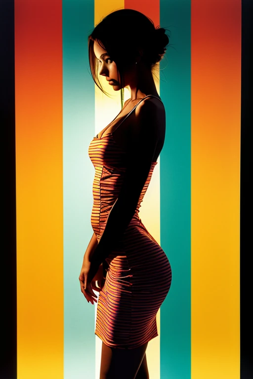 painting of a woman in a dress with a car in the background, in style of digital painting, style digital painting, glossy digital painting, sultry digital painting, 3 d neon art of a womens body, airbrush digital art, in style of digital art, digital art picture, in style of digital illustration, her back is to us, painted digital art