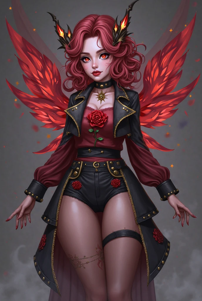 then, Perform her songs, She emerged from the traditional red phone booth wearing a studded PVC corset，There are feathers on the shoulders, kneehigh boots，(Fishnet leggings).