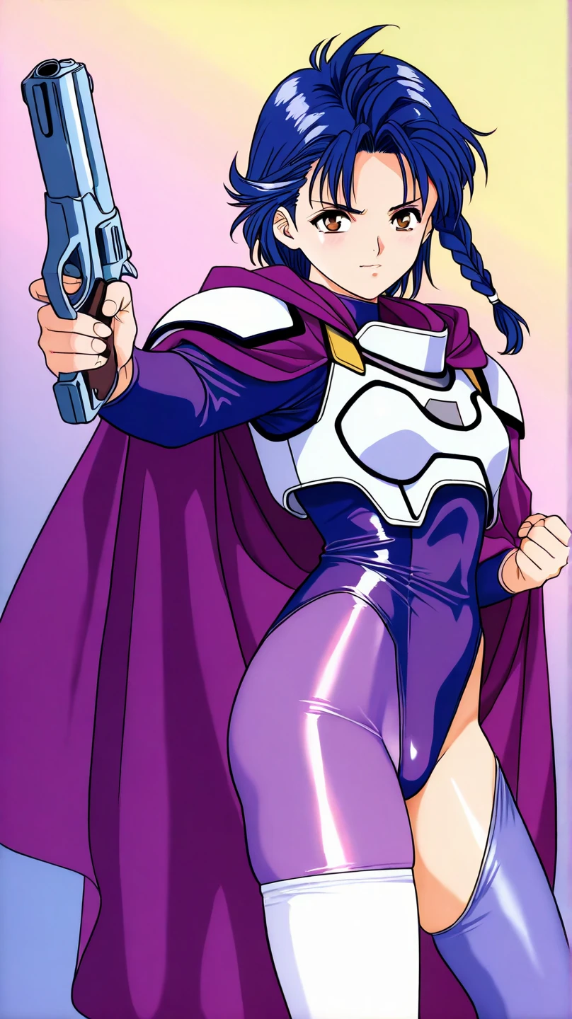 "(masterpiece:1.1), best quality,
1girl, (traditional media 80s:1.4), (eyelashes:1.5), (loli:1.2),
(intricate high detailed body:1.2),
(silver hair:1.1), (forehead, parted bangs, hairclip:1.1), (twintails, wavy hair:1.1), (animal ears:1.1),
brown eyes,
(large breasts:1.1),
(grin:1.2),
(strapless leotard armor:1.2), (knight armor, armored boots:1.2),
(fur:1.1), (hoop earrings:1.1), sleeve,
standing, (dynamic pose, action pose, hand on hip:1.2),
(upper body, cowboy shot, looking at viewer:1.1),
(daytime, grassland, outdoors:1.1)"