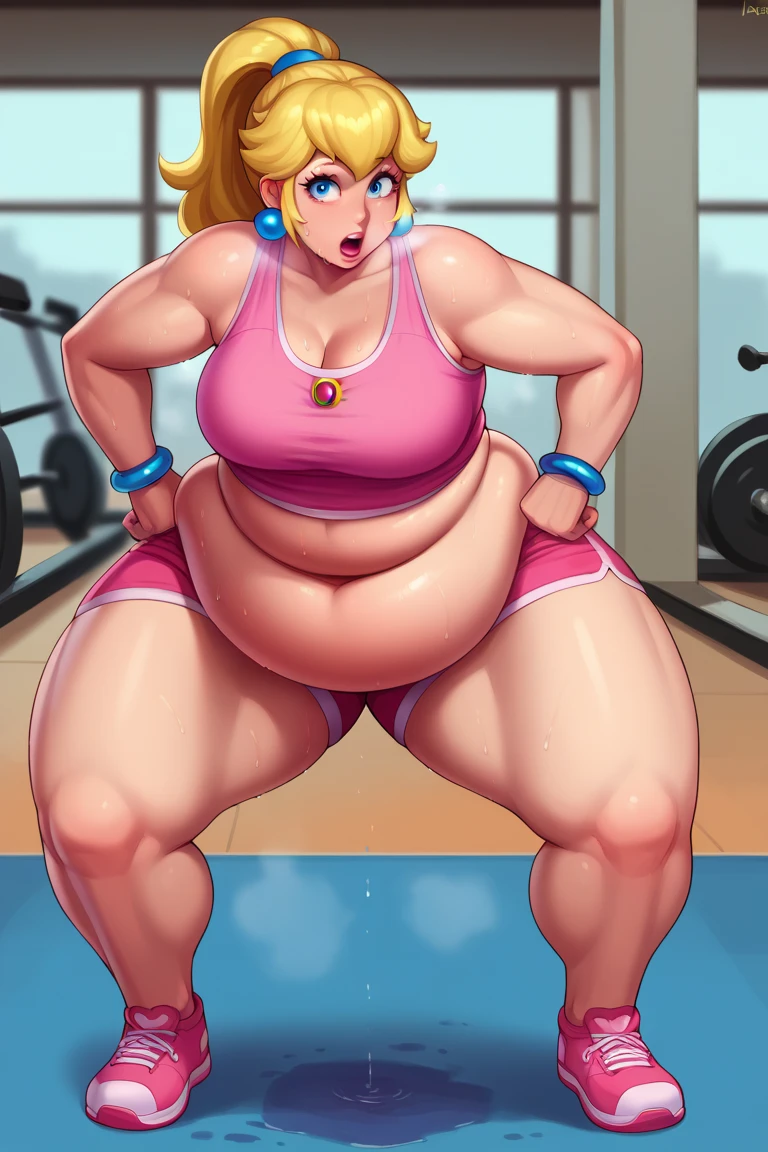 Tsunade femboy, extreme muscular body, gigantic penis with big balls, 4 arms, full body.