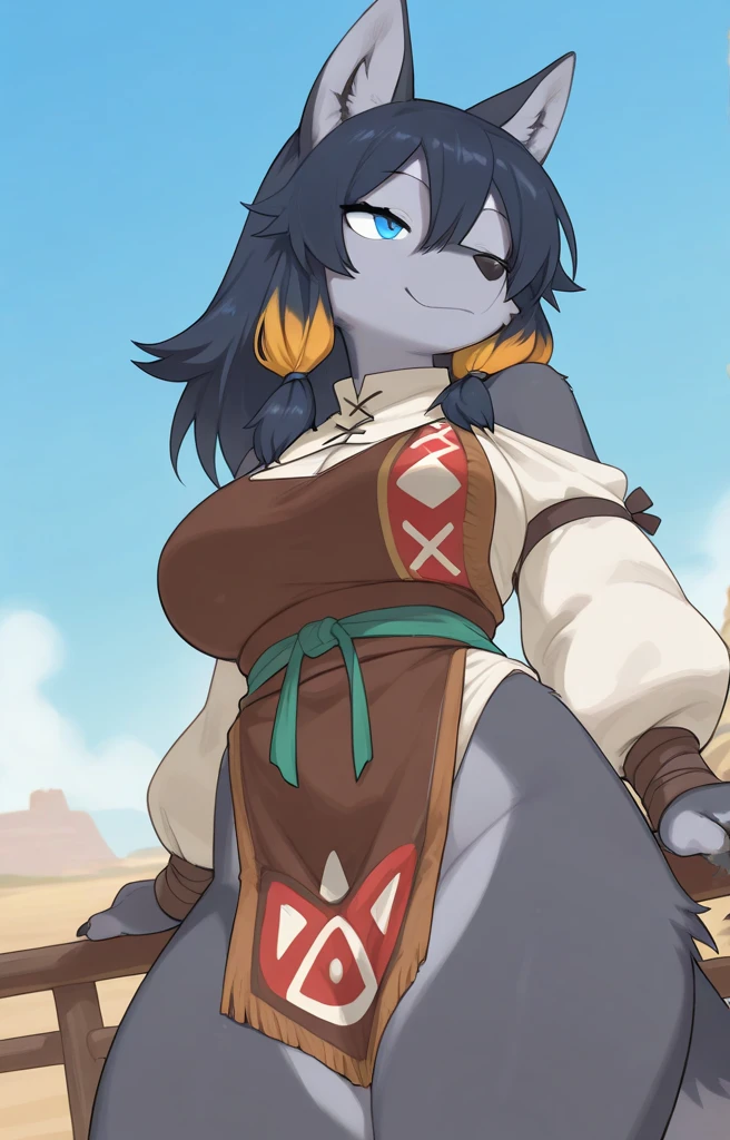 solo person,Beautiful eyes,Mao people,being thin,cute big breasts,Wolf mouth wolf ears,ssmile,largeeyes,Wolf ears,,sun light,Thick Mongolian robe with upper body and neck scarf，Wear a cowboy hat，Lower body robes，Libido boy，short detailed hair，full body shot shot,orthofacial,sun light,Horizontal viewing angle，,Vibrant grasslands，Fluttering hair，whaite hair，Cowboy straw hat，Fleece cuffs，Bandages on hands and bandages on feet，Belt belt bag 8K,A high resolution,high qulity,Beautiful wallpapers,high detal,Colorful,PBR rendering+UE engine,OC renderer，Furry wolf feet，hairy hand，Hand bands, foot loops, leg rings，Horizontal viewing angle,depth of fields,Background of details,s the perfect face,exquisite facial features,high qulity,high detal，fluffy ears，Clean face，White hands，White face，dark strong blue eye,illustratio,Beast too，Tall boy，Clear face,illustratio，Warm flannel for the cuffs of the clothes，cute  face，Mao people,illustratio,Flat coating,dynamicposes，whitegloves,，hairy hand，Sunny steppe during the day，Youth look，whitegloves，with white colored bangs，Stand straight，Abs belly button，Whole-body proportions，Full body photo，Static standing，Abs belly button，Plush legs