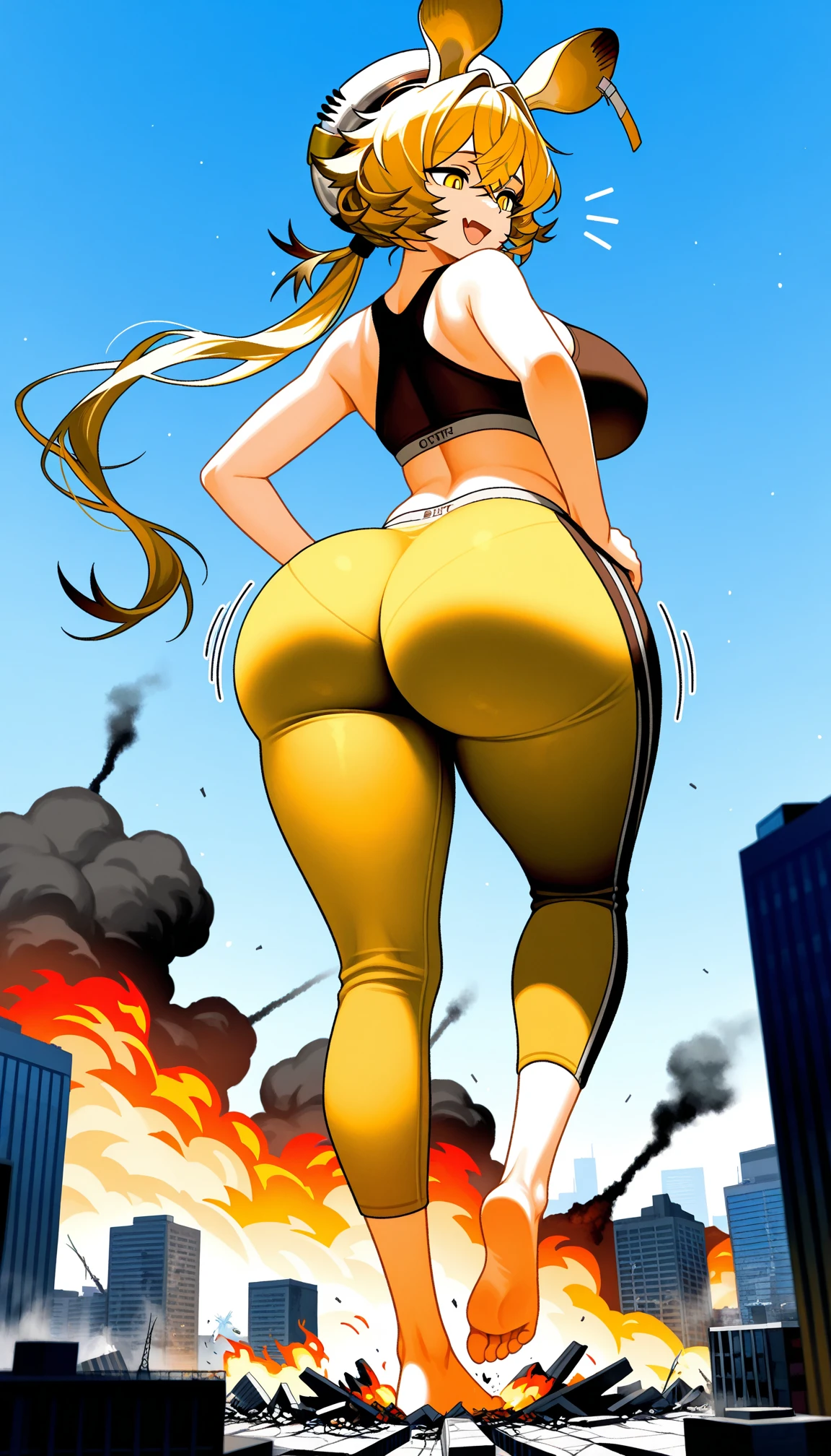 Perfect ass, blond, black leggings, ass view, skinny, (red sweater) best quality