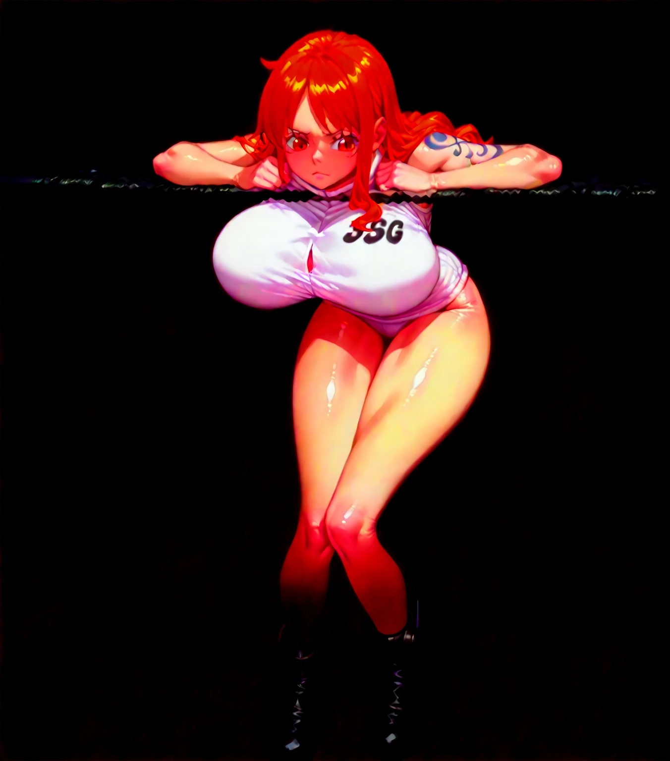 ((Boudica))(((naked)))nsfw,(((Full Body Shot)))((Shake your body))(White haze),(((high quality))),(((Highest quality))),Dark Prison,(((Dark Night)))Tan Skin,(((Super big breasts))),(((Perfect figure)))(((Huge bust))),Tight waist,(((Wet with sweat all over the body))),(((Detail face)))Humiliation face,(((Emphasize the whole body))),(((She is posing with her breasts tied up, showing signs of breastfeeding.)))Erect nipples,beautiful,(((Chained by the hands and feet)))handcuffs((Both arms are tied above the head))(With her legs spread, her genitals are visible),(((A humiliating appearance)))zygote,Implantation,egg,sperm