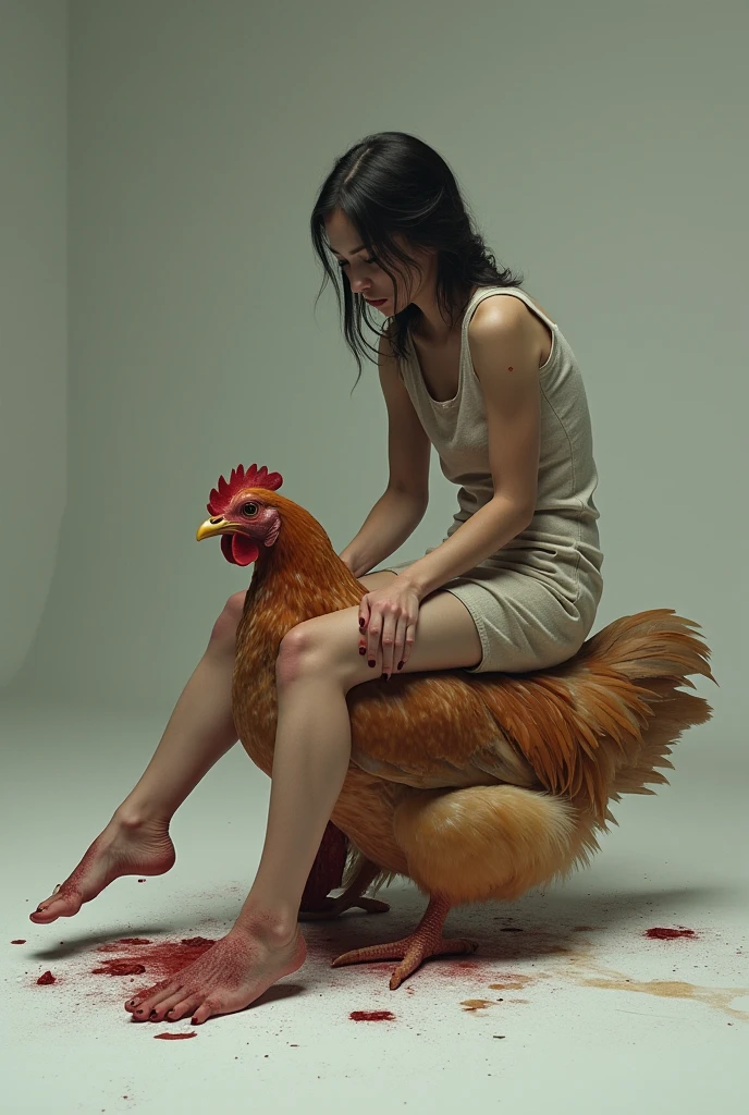 An image with a rooster sleeping