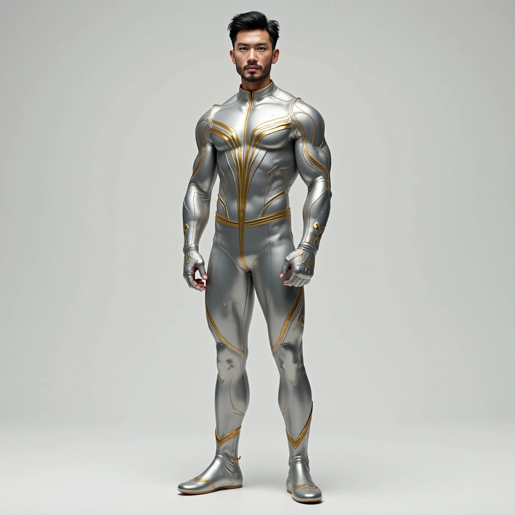 A strong Mongolian man with the perfect face and curves of a supermodel. (((((No clothes, only a pair of white transparent tongs))))), full body display, 33-year-old young man, showing perfect muscles and curves, perfect facial features, smiling, muscular man, spirited, back next door desert background, Mongolian blood man, glory moment --auto --s2
