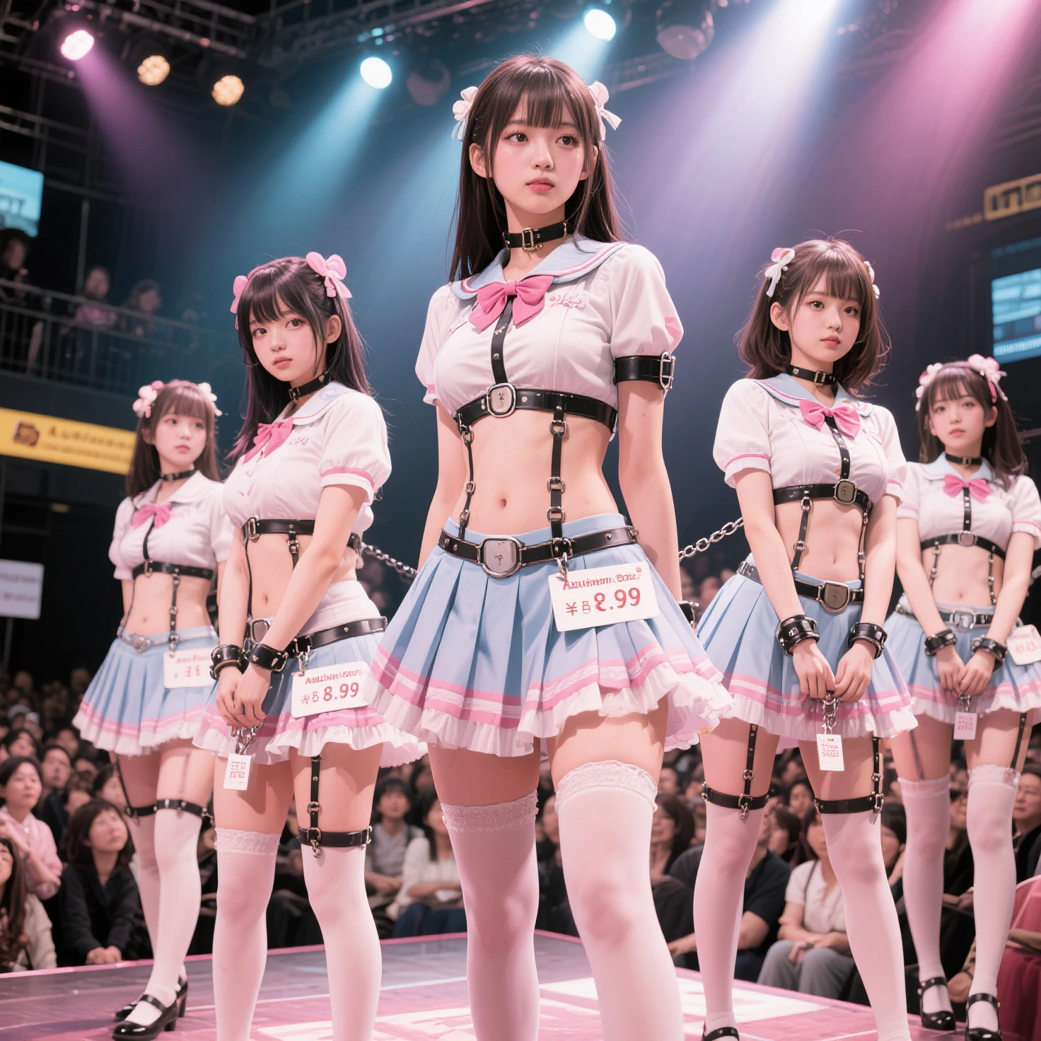 Ultra HD、Ultra high definition、Noise Reduction、perfection、Image quality adjustment、balance、live house、stage、Four Girls、band、bandリ、girlsBAND、White Berry、Bocchi the Rock!、((guitar、base、vocal、Drums))、Camel Toe、Giant tit、Nipple Puffs、Cleavage、Plump、Super big breasts、Super big butt、Bubble butt、Spotlight、Logo T-shirt