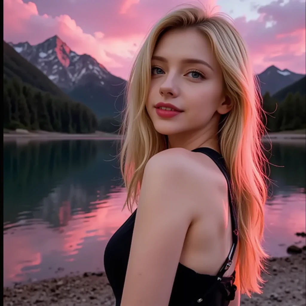 Rosto de uma mulher, americana, 25 anos, pale skin and freckles, olhos cinzas, nariz delicado, soft and delicate lips, cabelo blondie cinza longo e ondulado, ultrarrealista HD fotorrealista altamente renderizado sorriso perfeito