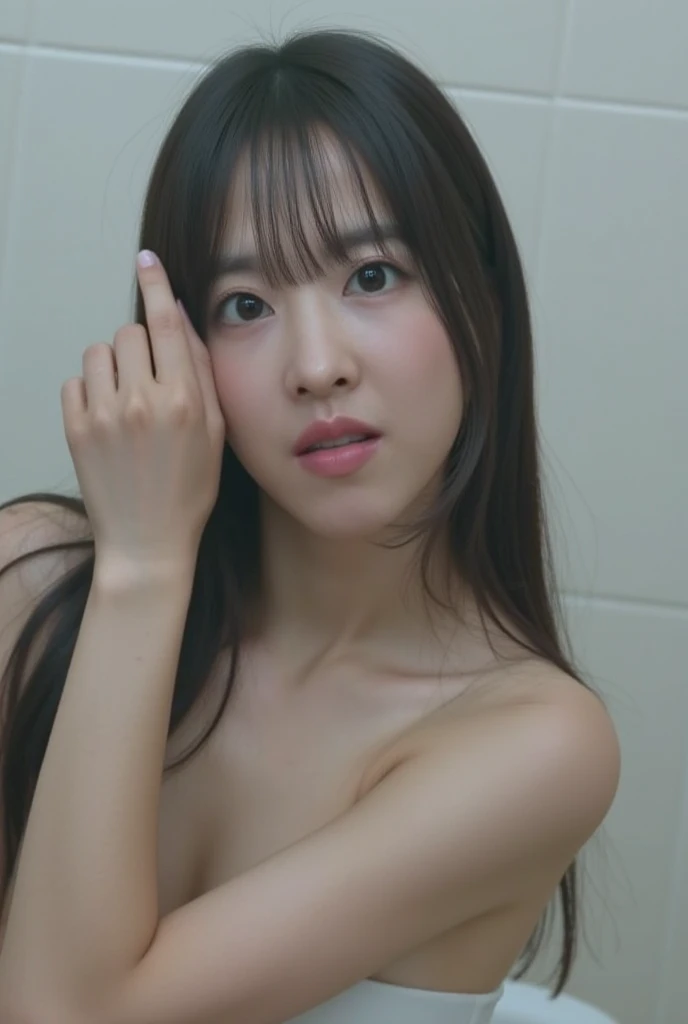 (16K, highres, absurdresmasterpiece, best quality, ultra detailed, exquisite, beautiful), delicate facial features, beautiful japanese idol, late teens, 19year old, woman, in the cafe, looking at viewer, realistic portrait, raw photo, ultra realistic photo, upper body, front view, golden ratio, cinematic lighting, in focus with blurred background, 