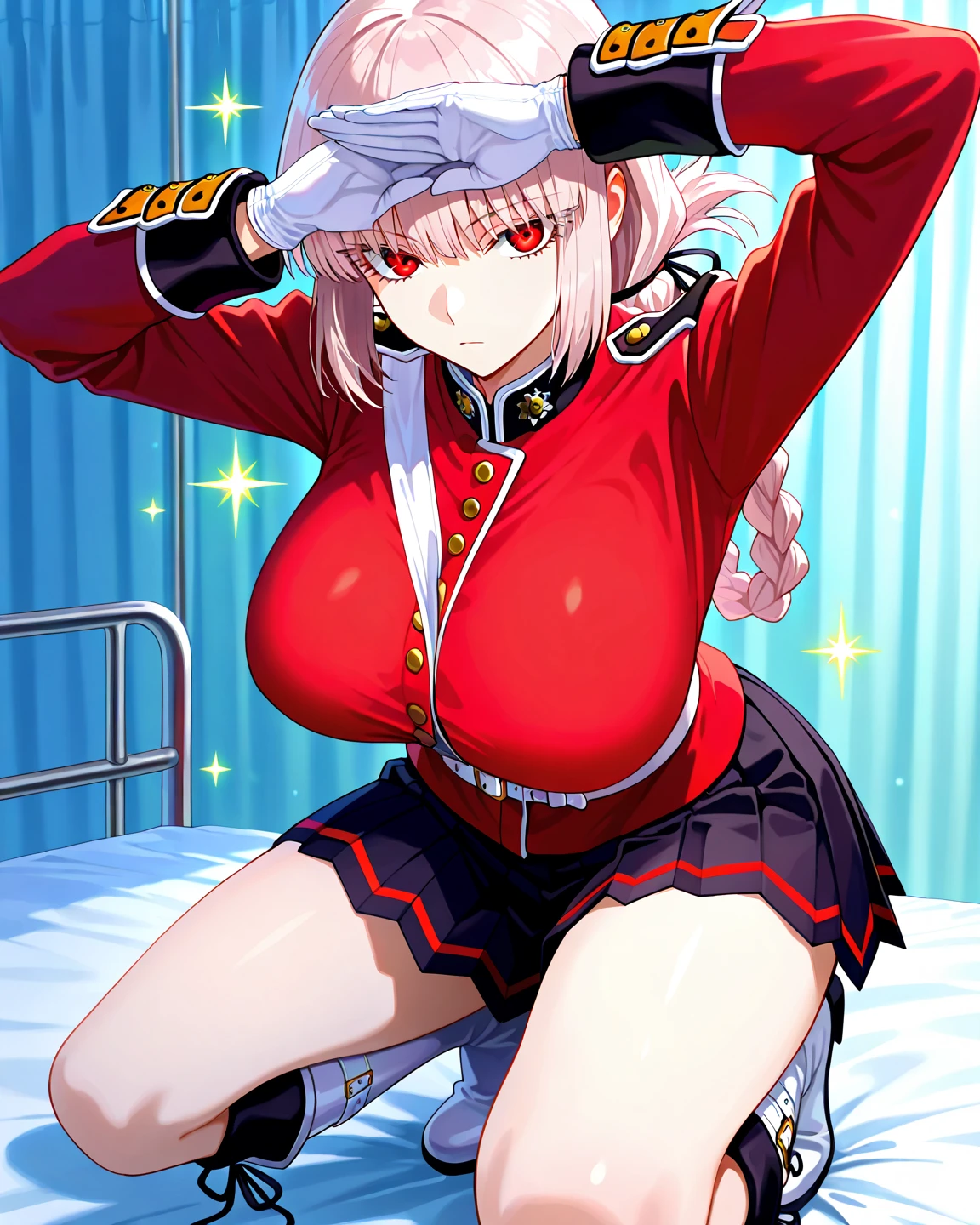 Bronya,Honkai Star Rail,sitting in water throne,tmasterpiece,Huge stacked breasts,The kinky is exposed ,(Surreal breasttremely full breasts)),((Super large)),Big breasts Thin waist,(((Extremely large breasts))),seductiv,High detail,hyper qualit,high resolution,8K,8k smooth,(reality: 1.2),(Highly realistic,Ultra-realistic,photograph realistic),(Realism: 1.2),Solo,(Perfect feminine curveig breasts:2),(Huge breasts:2),(gigantic cleavage breasts:2),(Large breasts:2),(Bare tits:1.4),(chiseled abs : 1.1),Nice strong legs,,(Curvy:1.1),Narrow waist,(gigantic hip:1),(Thick thighs:1),(Thick legs:1),Muscular,(body builder:2)