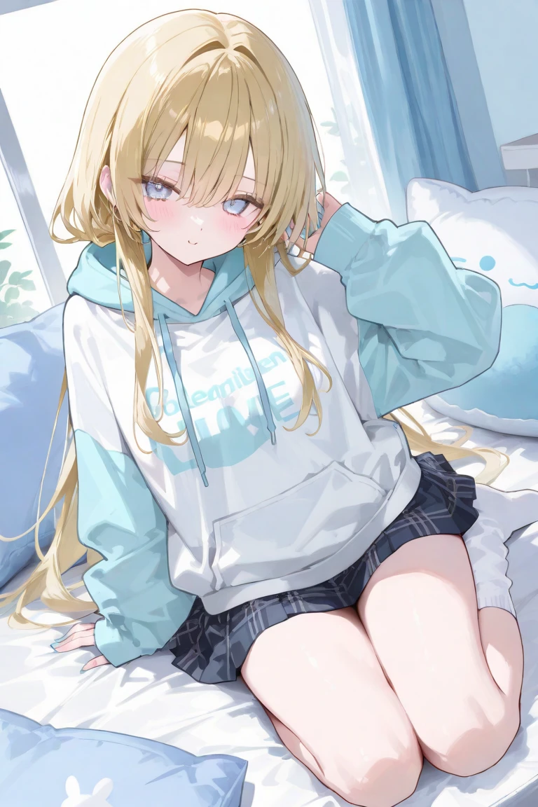 Blonde beige hair, perfect composition