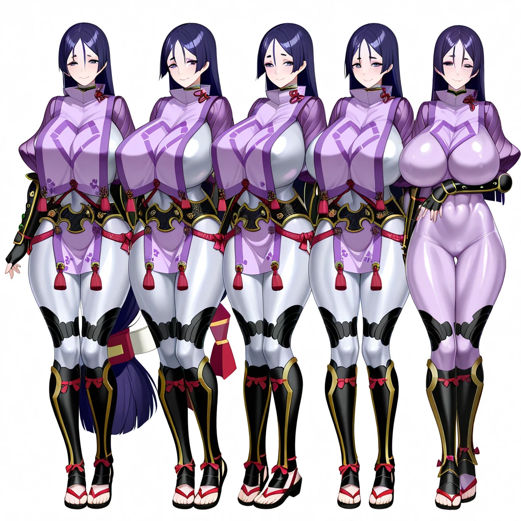 8k,best quality,masterpiece,(ultra-detailed:1.1),(high detailed skin),
<lora:houbeng-v100-000027:0.8:lbw=OUTALL>,houbeng,raiden mei,1girl,long hair,black footwear,purple eyes,pantyhose,purple hair,bangs,single glove,
\\\\\\\\\\\\\\\\\\\\\\,
<lora:renshe-v100-000021:0.6:lbw=MIDD>,bodyviews,(no pussy, no nipples:1.2),4 views,Four perspectives,V sign,hand to mouth,1girl,breasts,ass,nude,multiple views,simple background,white background,full body,completely nude,barefoot,looking at viewer,navel,smile,
\\\\\\\\\\\\\\\\\\\\\\,
<lora:contmelowh-v100-000018:0.4>,melowh,Art style,clean and crisp picture,
\\\\\\\\\\\\\\\\\\\\\\,
(beautiful_face),((intricate_detail)),clear face,((finely_detailed)),fine_fabric_emphasis,((glossy)),full_shot,Anime,melowh,Art style,fantasy,