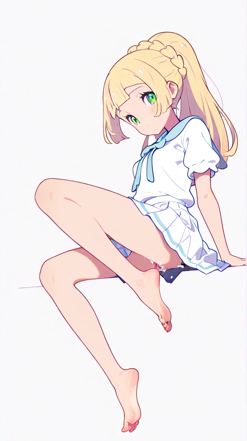 (((close up panties))), (I look up at the girls from the ground.)、(The girls who surrounded me and hugged me)、((A seductive wicked smile)), Yui、low length、(thin)、((5 years old girl))、(Transparent fair skin)、(((Elementary school girl)))、Blonde、Twin Tails、(Forehead)、Big eyes、Grey Eyes、Cropped tank top、(covered nipples), ((Angle from below)), Very short flared skirt、belly button、(Thighs), White panties, crotch、(Angle from the bottom of the girl), ((Girl squeezes me with her crotch))、(Squat)、Open your legs a little、((Crouching)), 