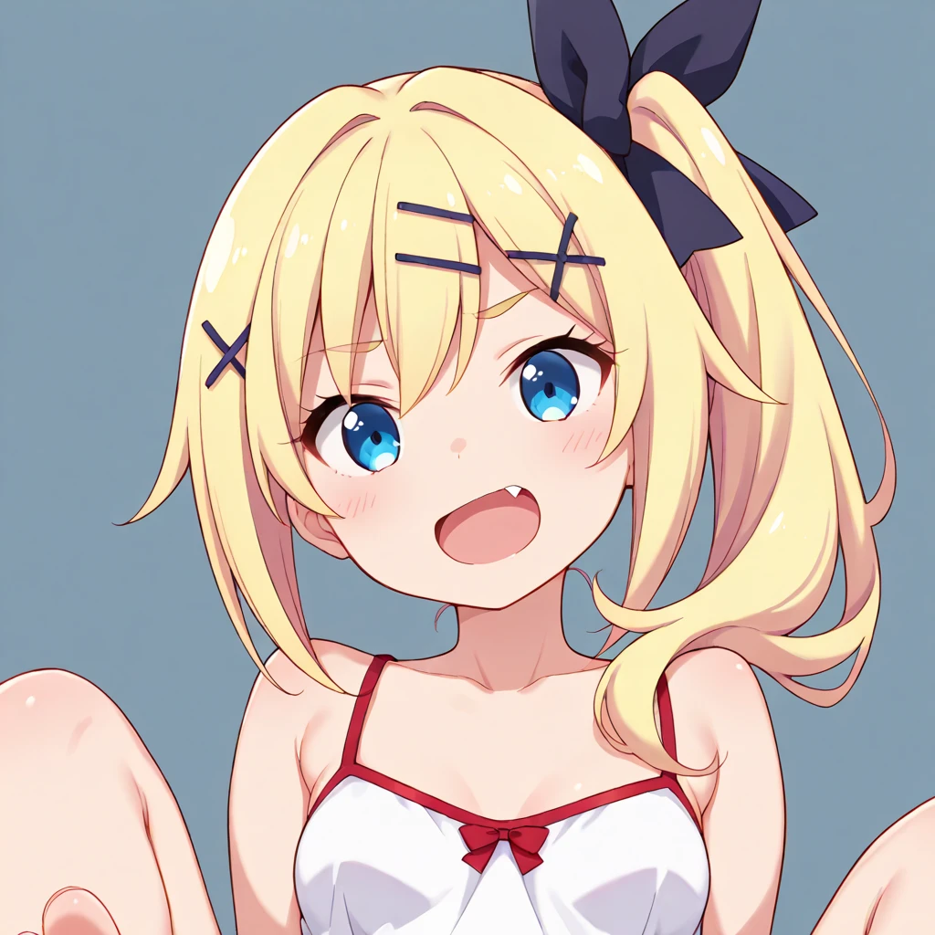 masterpiece,best qualtiy,anime,FellatioGesture,fellatio_gesture,1girl,blush,open_mouth,tongue_out,white bikini,small breast, Half-clenched fist, neste