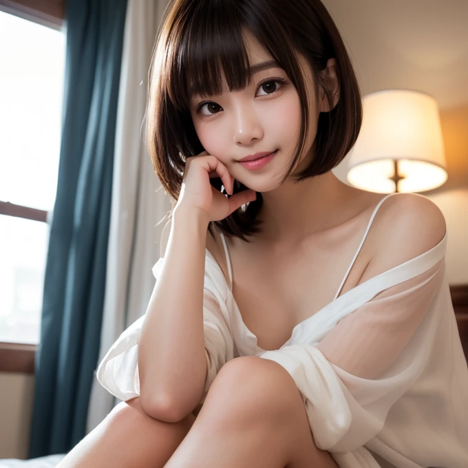 (masterpiece, highest quality, Very detailed, Best Shadow:1.2), High resolution, ((Cinematic Light)), Hyper Detail, Dramatic Light, Intricate details, Dynamic Angle, (Very detailed CG ユニティ 8k 壁紙:1.2), Shyness,
((masterpiece)), (Very detailed), (Very detailedUnity 8k壁紙), (Realistic Skin), (Realistic photos, Realistic, Photorealistic), Beautiful Japanese Women, (camisole:1.4), Beautiful Hair,brown hair, short hair,Beautiful Face, Delicate and beautiful eyes, smile,Beautiful feet, See through,Cowboy Shot,Upper Body,((Two girls))