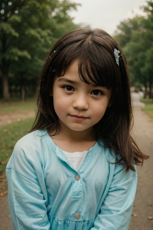 A girl with kind hearted and medium size boops
