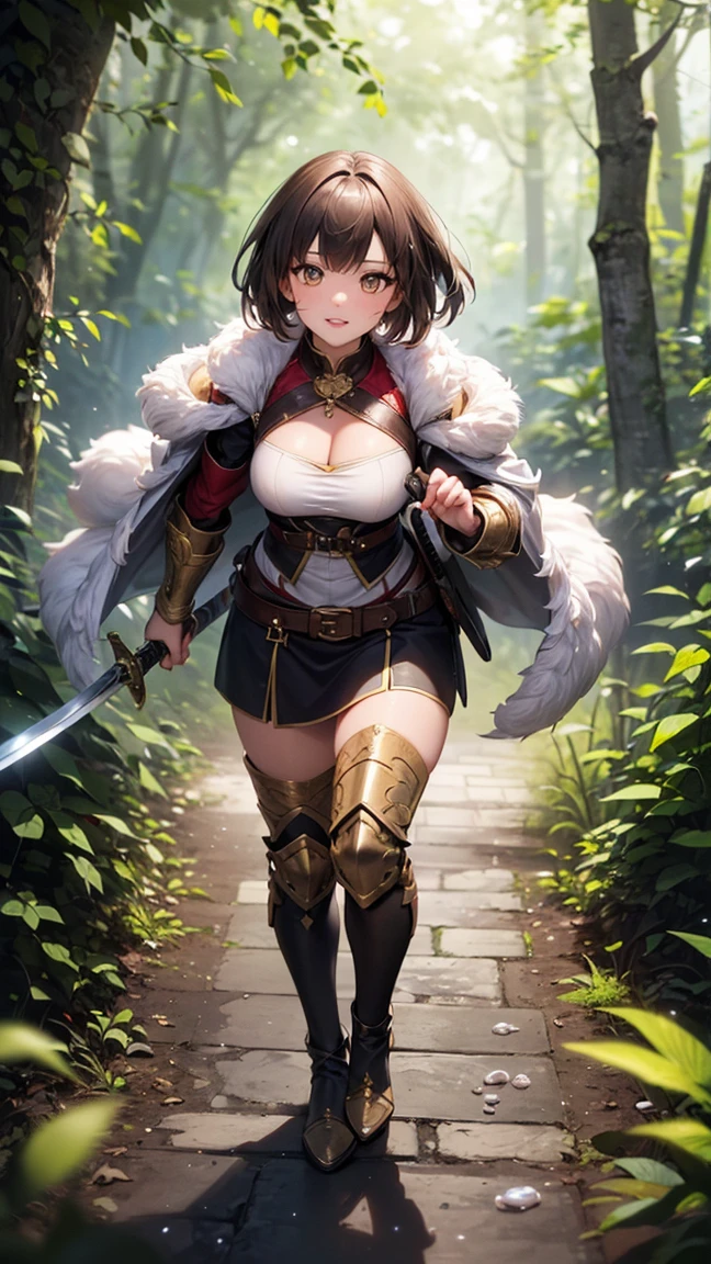 Professional women pictures, 1 girl, masterpiece, detailed art of beautiful warrior girl, micro bikini armor, leather jacket, shiny big tits, wet body, big tits, big tits with presence, blush, sweat, sexy, provocative pose, high leg, high leg string, bare breasts, clothes dressed, boobs, side boobs, helmet, sword, big sword, ( brown eyes with a clear impact), straps on the chest, low leg laces, under the, pull down panties, thigh level, constriction, glossy skin, shiny skin, a lot of sweat on the thighs, glossy chest, shiny on the chest, whole body, big breasts that are about to spill out, (((torn clothes))), large cleavage, hollow of the chest, tied back with a rope, chained, large, Hands chained, shackled, slave collars, chains around necks, in dark basements, cobblestones with an eerie cold atmosphere, tied behind hands with ropes, silver chains, hung by chains, pulled up by chains, restraints, slaves, contempt, tears, shackles, shackles, charm, submission, exhausted, necklace, big that seem to be sticking out of clothes, sweat on the face, ((thick white liquid on the chest)),((thick white liquid on the face)),squatting, Feet apart, ((thick white liquid on the body)), dark brown hair, tongue,