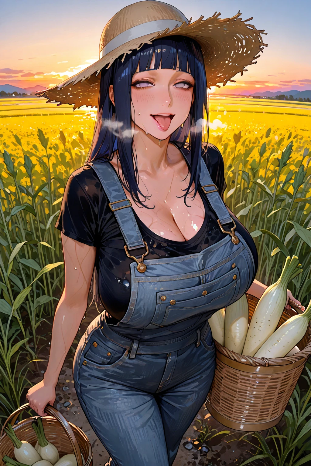 Mavis from hay day doing ahegao