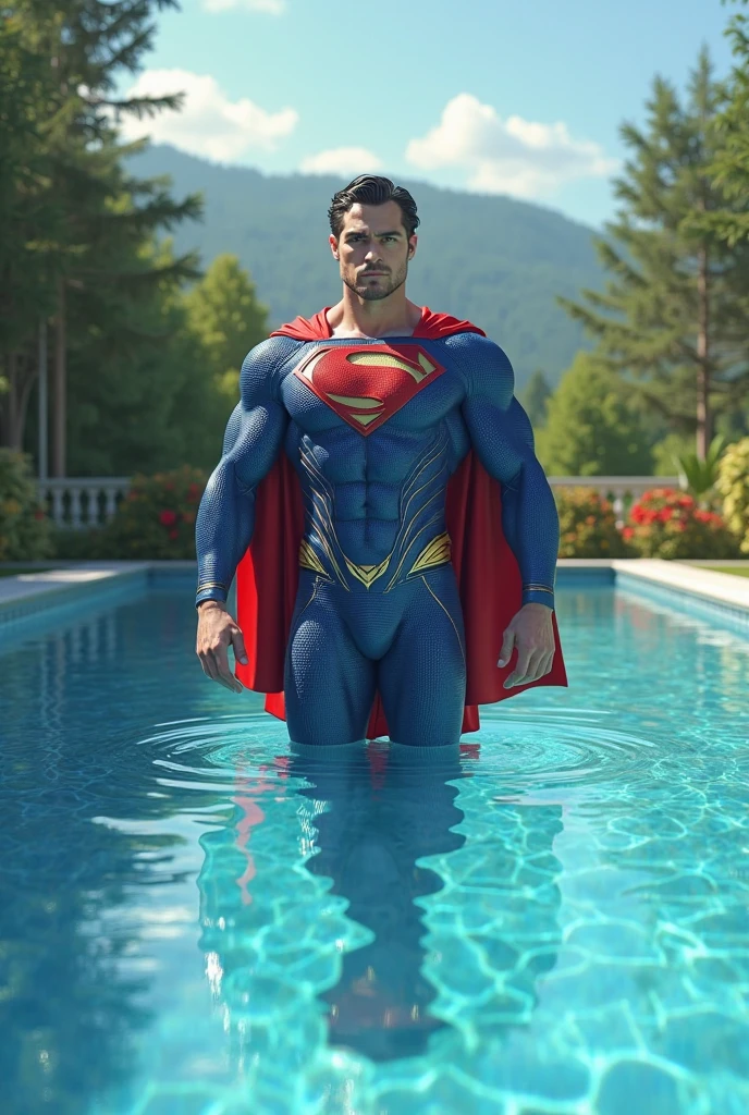 Super man washing clothes in Kerala river
