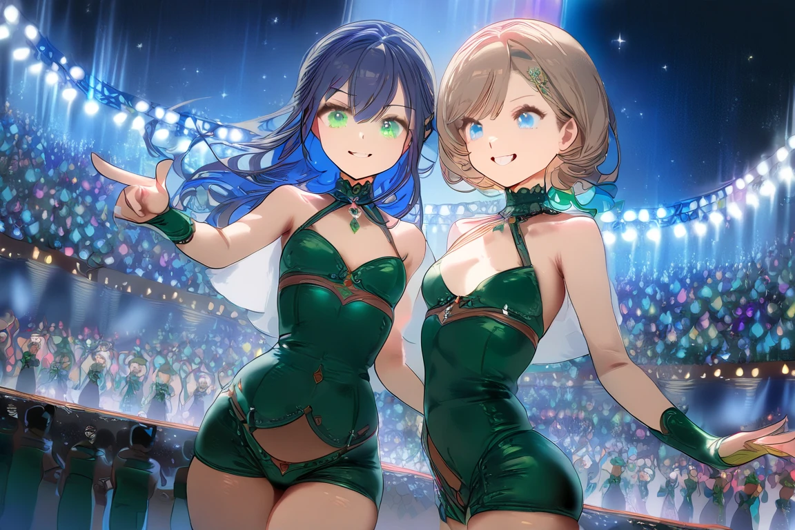 ,Large Breasts , Concert Hall,Kagamine Len, short hair,Short Ponytail,Spiked Hair,Aqua Eye, ,formal dress,