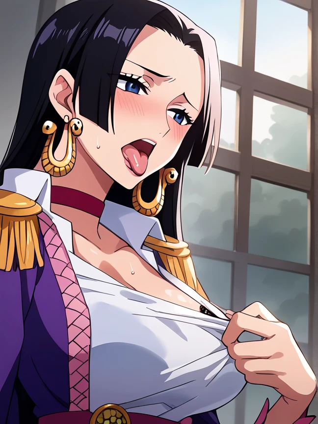 source_anime,score_9,score_8_up, score_7_up, 1girl,solo,outdoors,one piece, boa hancock, couch, indoors, seductive,, face closeup, ((closed mouth)), smirk, handjob, giant penis, huge penis, licking penis, holding penis, penis side view,  light skinned male 