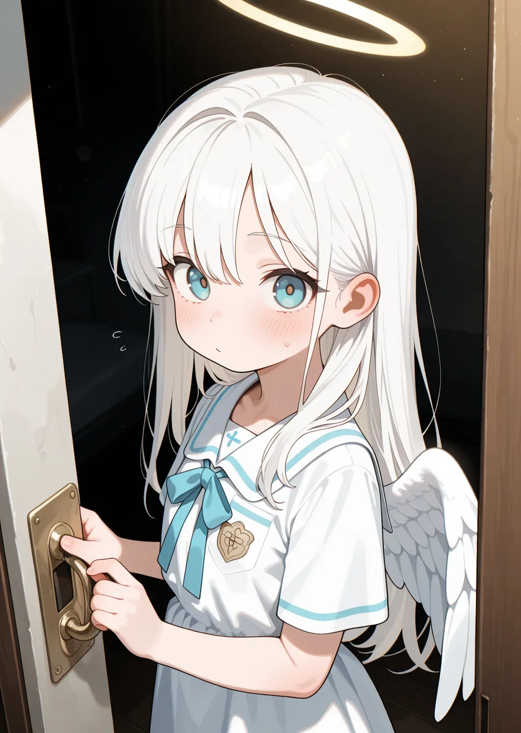 Generate an anime angel girl with a prompt.