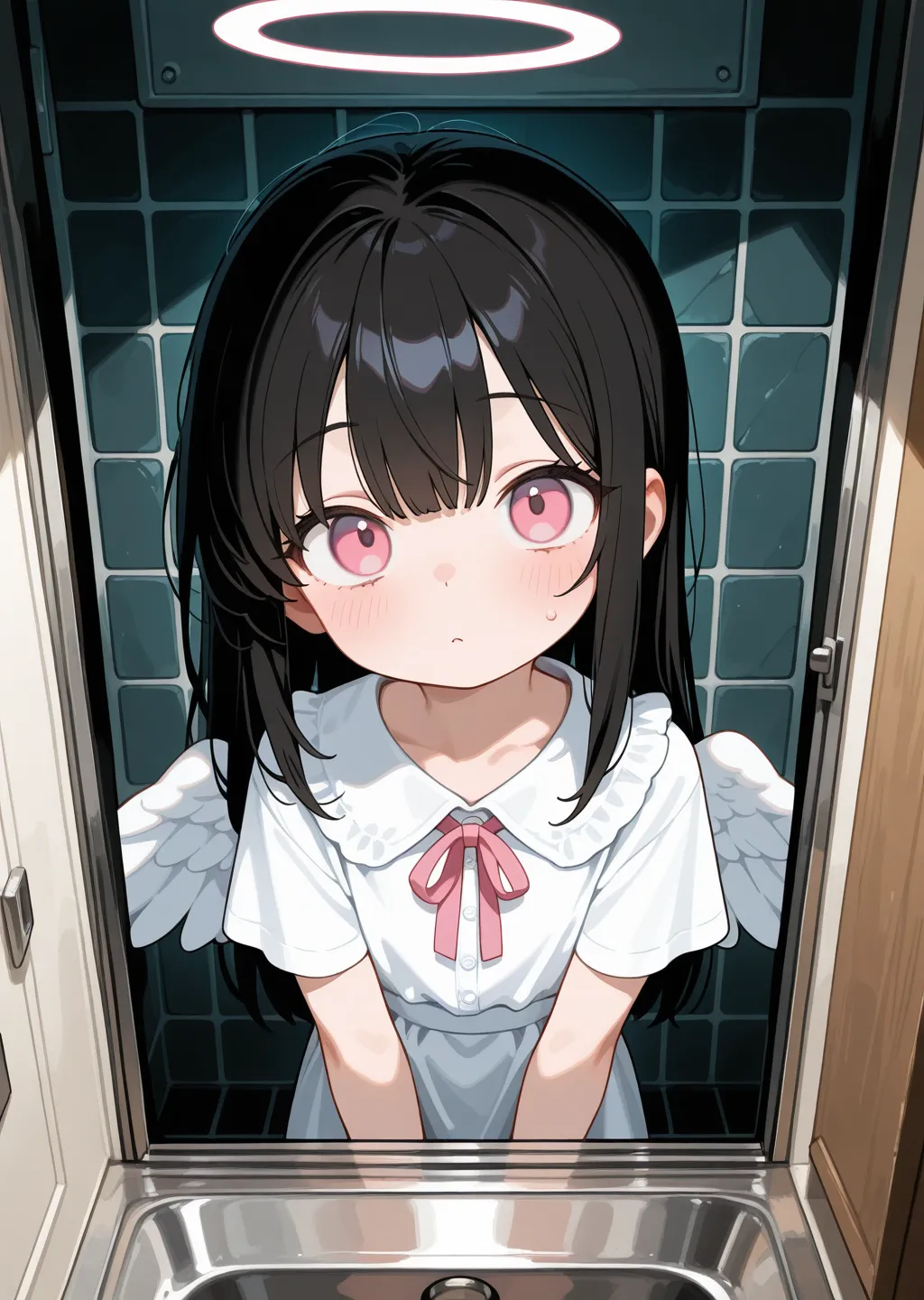 Generate an anime angel girl with a prompt.