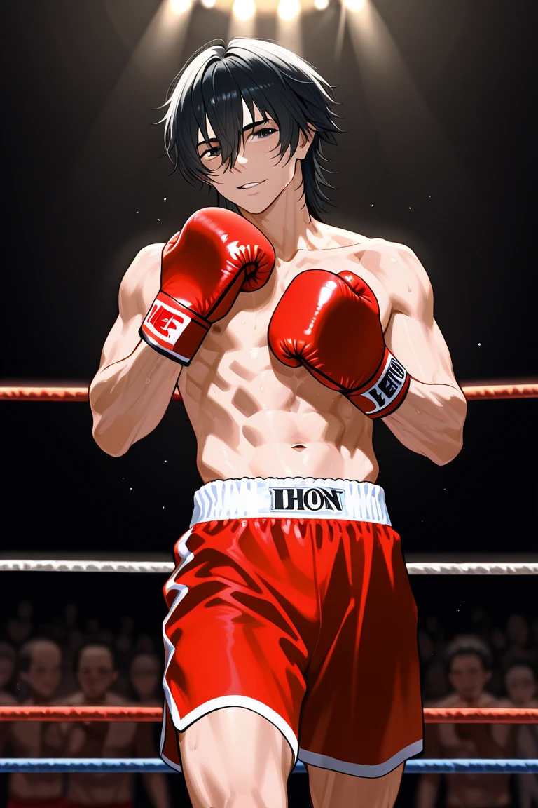 Laura:a lion, full height. 4k, A high resolution, Best quality, Published on E621, One, anthropic body, male lion, adult, masculine, (skinny, strong pectoral muscles, certain muscles, muscular shoulders), correct anatomy, (boxing ring background, gym background), (blurred background, background is out of focus:1.2), (from WFA:1.0), (author: Takemoto Arashi:1.0), (by Tarana the Fiddler:0.5), sexual, (Cellular, cartoon shading:1.2), black linear, black outline, flat coloring, (Strong shadows, dark shadows:1.2), (pink shorts, topless, boxing gloves), sexual shadows, Lion's tail, slim posture, open mouth, Tongue stuck out, open:1 eye, detailed eyes, tilted head, exhausted, Wet sweat:1.2, (bruised:1.6, bruise:1.2), lying