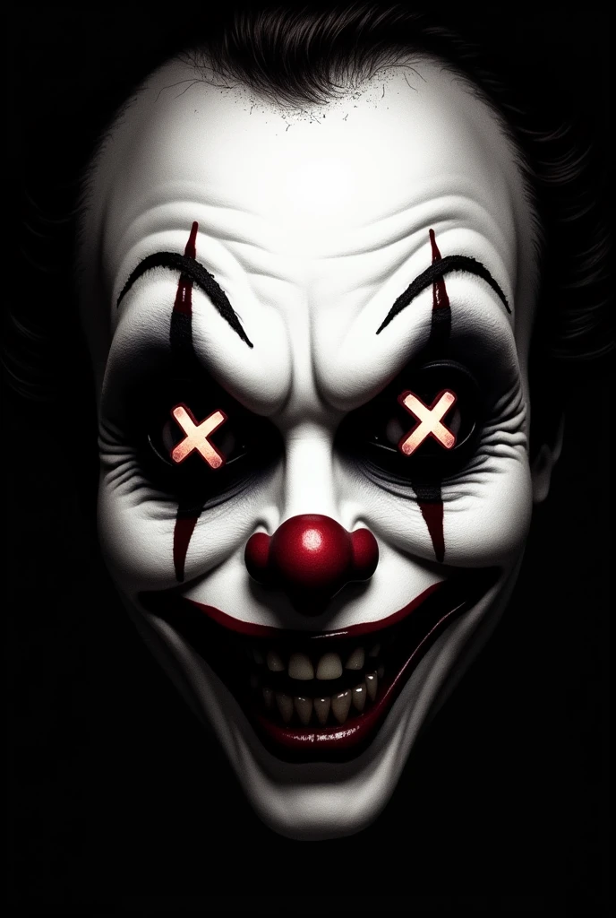 Distorted Reflection A visual representation of an evil clown's reflection in a cracked and distorted mirror, with their features warped and twisted, mirroring their distorted soul. --auto
