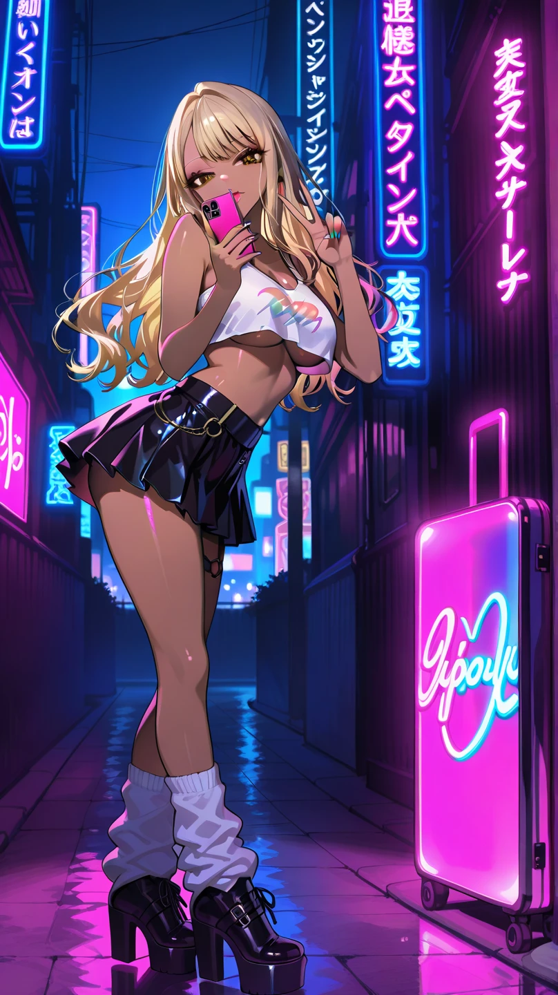  swimmer,((girl with extremely cute and beautiful blonde hair)),

(breasts big:1.4),saggy breasts,(((very light blonde hair with ponytail:1.35,slickedback hair,long hair with ponytail:1.4,colored inner hair,ear breathing))),((heterochromia:1.5, (Pink_Ojo and yellow_Ojo))),intricate Ojos,beautiful detailed Ojos,symmetrical Ojos,((fatter)),(((shining skin:1.5,shining skin: 1.5,skin tanned,shining skin,very shining skin,shinny body,plastic glitter skin,exaggerated shining skin,brightened skin, wet legs))),(spider lower abdomen,narrow waisted,wide hip,athletic body,inflated legs, thick-thighs,body detailed,(face detailed)),

cute,slutty,seducer,Erotic,((nsfw)),

zetai ryouiki,((Magenta two-piece swimsuit,wearing a bikini outfit:1.3,sports bikini)),(rgb headphones:1.5,cyber gloves:1.5,huge mechanical gloves),((wetclothes,intricate outfit,intricate clothes,intricate swimsuit, intricate bikini)),

(dynamic pose:1.0),embarrased,(centred,scale to fit dimensions,rule of thirds),

cyberpunk city by the sea at night, with bright neon signs and dark clouds and storm puddles, scenario:1.25,night time, stary night, kosmos,Very dark night highlighting neon lights, very bright neon lights,night time, stary night, kosmos,

artistic photography,(photograph taken by sldr),high resolution, sharp focus,(ultra detaild, extremely detaild), (photorealistic art:1.37),(extremely detaild CG unity 8k wallpaper),((tema de fundo synthwave)),(((swirly vibrant colors))),intricate,(intricate background),(work of art),(best qualityer),perfect rendered face,perfect face details,lifelike face,photo realist,analog style,((intricate detail)),(((真实感))),