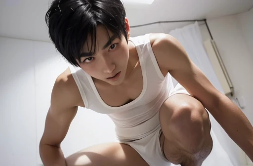 ((highest quality)), ((masterpiece)), (be familiar with),((large penis)),((male)),perfect face,(( a sensual and beautiful young man confident of himself)),((wet)),((cum on body)),cum on breast,((excessive cum)),((see through)),white mucus,Clothes are stuck,(spread legs),realistic,excited,nsfw,rub your chest,hentai,sexy,steam,ecchi