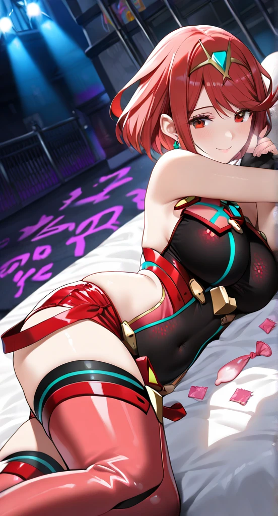 Pyra de Xenoblade, very long red hair, neckleace, breasts big, sexy hentai girl, best qualityer