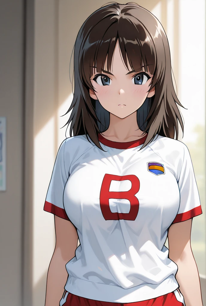 (One Girl), Very cute face, Great face and eyes, (Highly detailed eyes, Highly detailed face), Fresh, Very beautiful appearance, (Ultra-realistic, High resolution), (Highest quality:1.4), RAW Photos, (Realistic, Realistic:1.37), Professional photography , (A pale pink basketball uniform that becomes transparent when wet ) , (Cleavage:1.2), (Expose your shouldersさせる), (Laugh a little), (look at me), Bedroom, Portrait of a Girl , (Huge breasts) , Expose your shoulders , I&#39;m 11 years old , (Erect nipples) , (ponytail) , (Her uniform clings tightly to her body., Exposing the nipples:1.1) , (Place your hands behind your head、Exposes the armpits:1.2) , (My chest is sweaty:1.2) , (Armpit hair:0.9) , (Wet basketball uniform:1.2) , Armpit hair ,((((Ultra-small bikini:1.7)))),(Deep Front Split Squat)